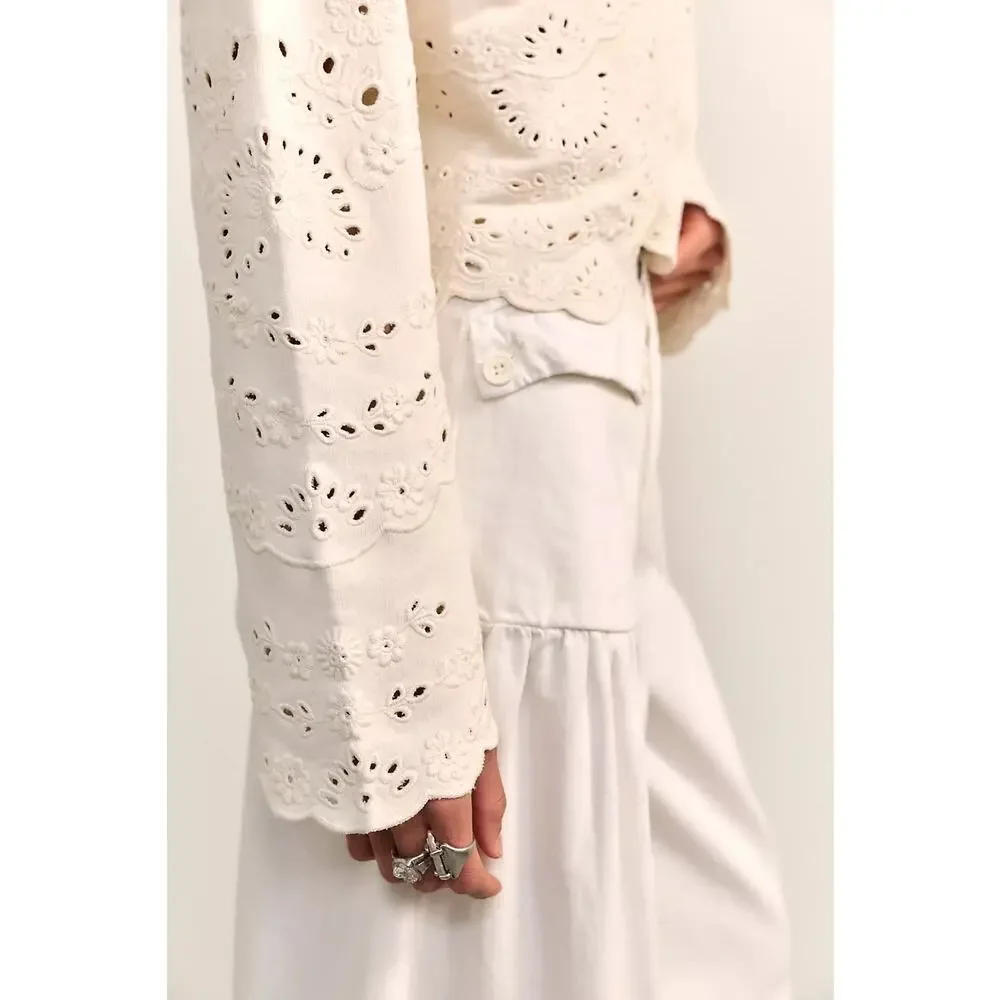 Free People Iris Embroidered Sweatshirt, NWT, size L